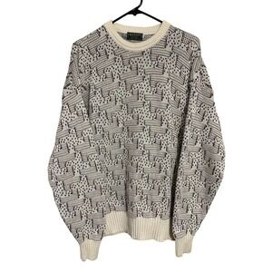 VTG Descente Golf Collection Crewneck 3D Knit Pullover Sweater Size Large